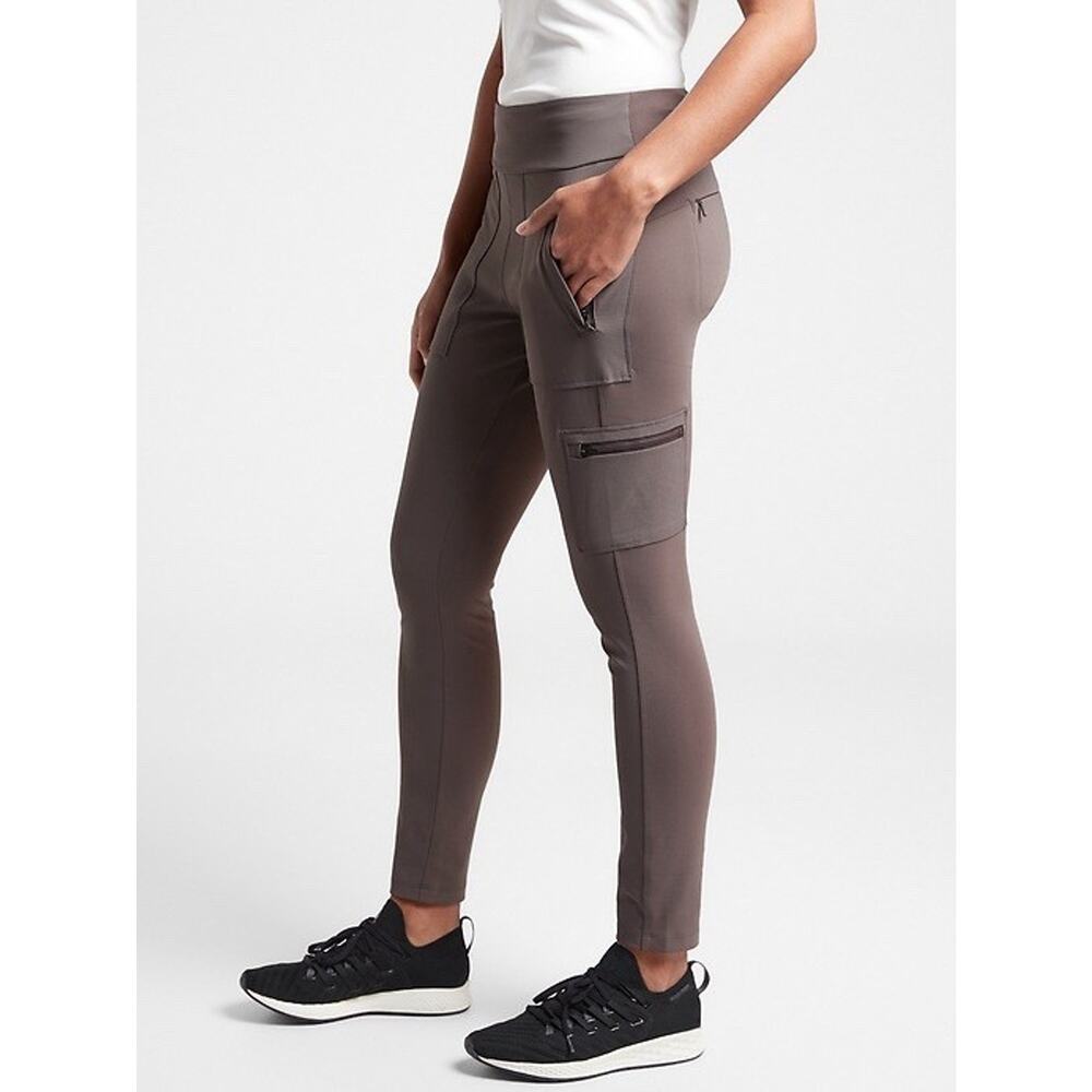 Athleta Headlands Hybrid Cargo Tight Shale Brown Womens Size 8 Hiking Travel
